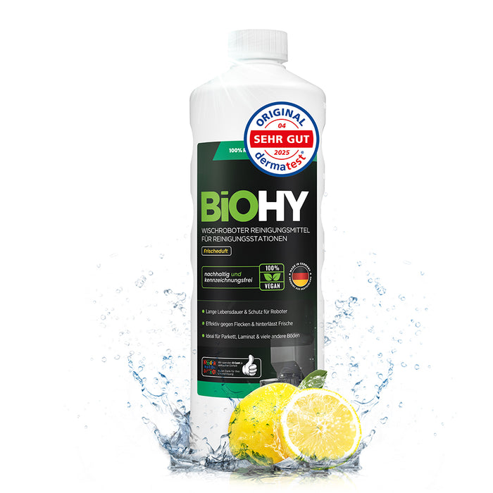BiOHY Mopping robot cleaning agent for cleaning stations, cleaner for mopping robots, non-mudding floor cleaner, organic concentrate