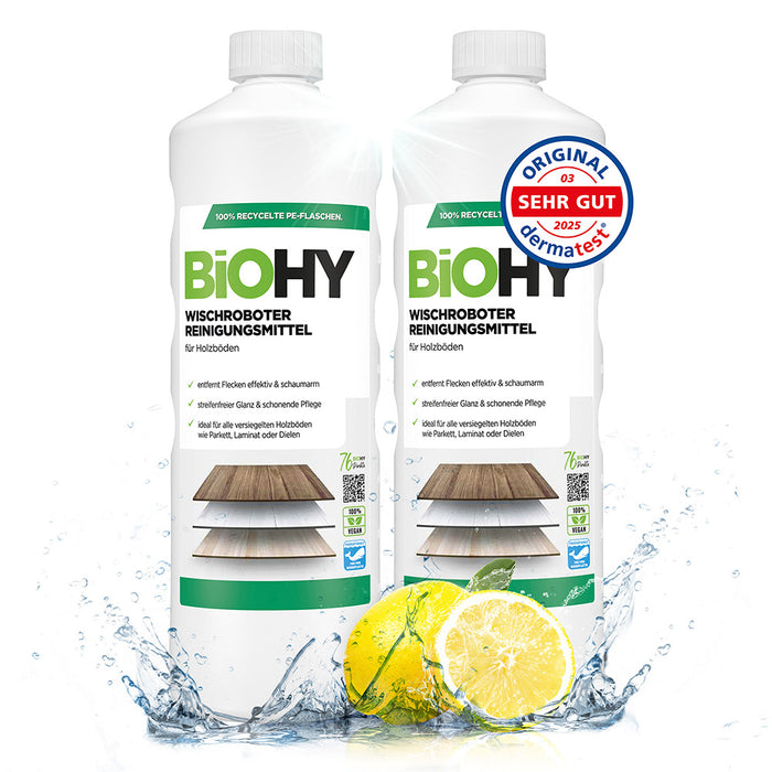 Detergente per robot di pulizia BiOHY per pavimenti in legno, detergente per robot di pulizia, detergente per pavimenti non schiumogeno, concentrato organico