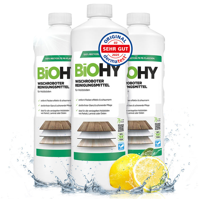 Detergente per robot di pulizia BiOHY per pavimenti in legno, detergente per robot di pulizia, detergente per pavimenti non schiumogeno, concentrato organico