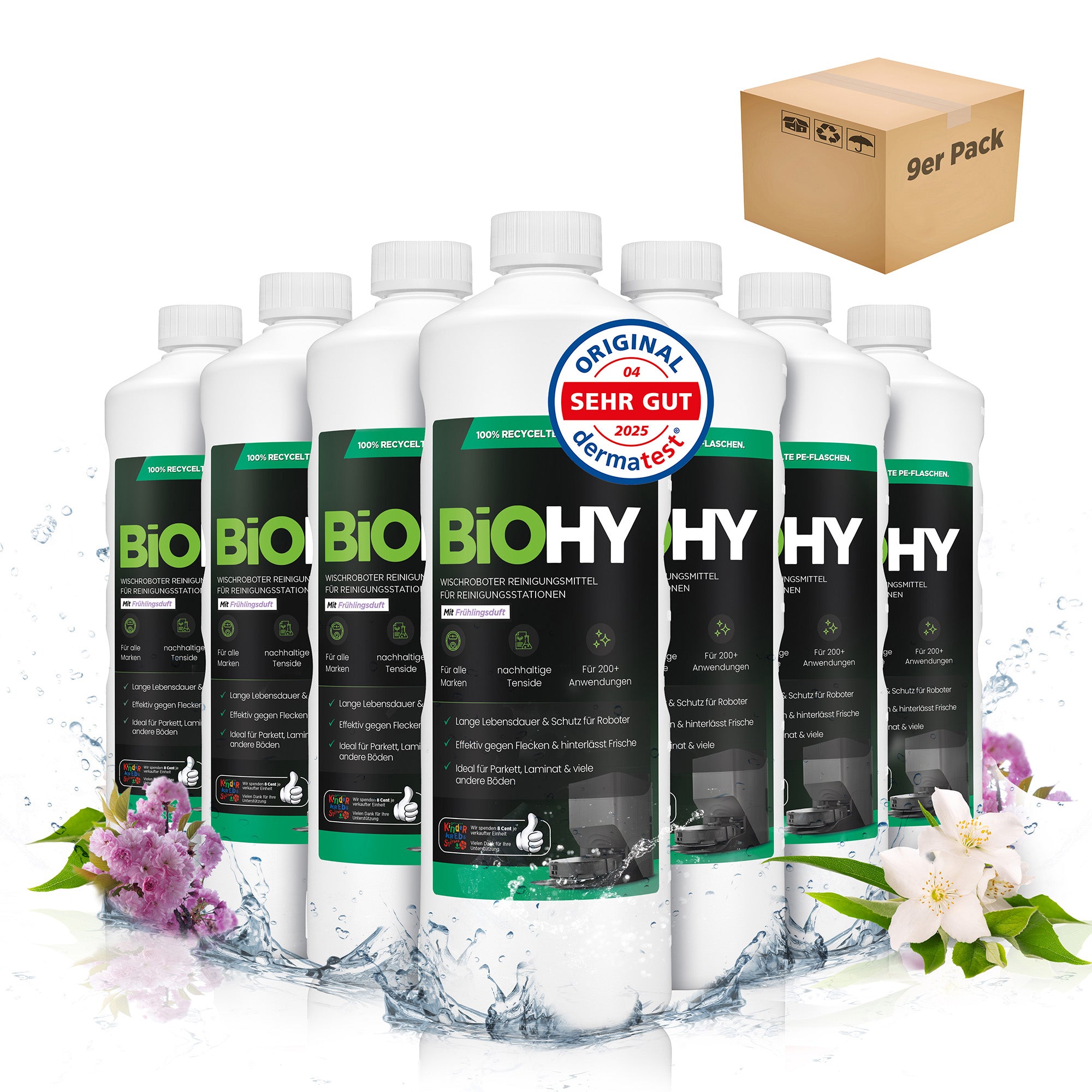 BiOHY Wischroboter Reinigungsmittel für Reinigungsstationen, Reiniger für Wischroboter, Nicht schmäumender Bodenreiniger, Bio-Konzentrat