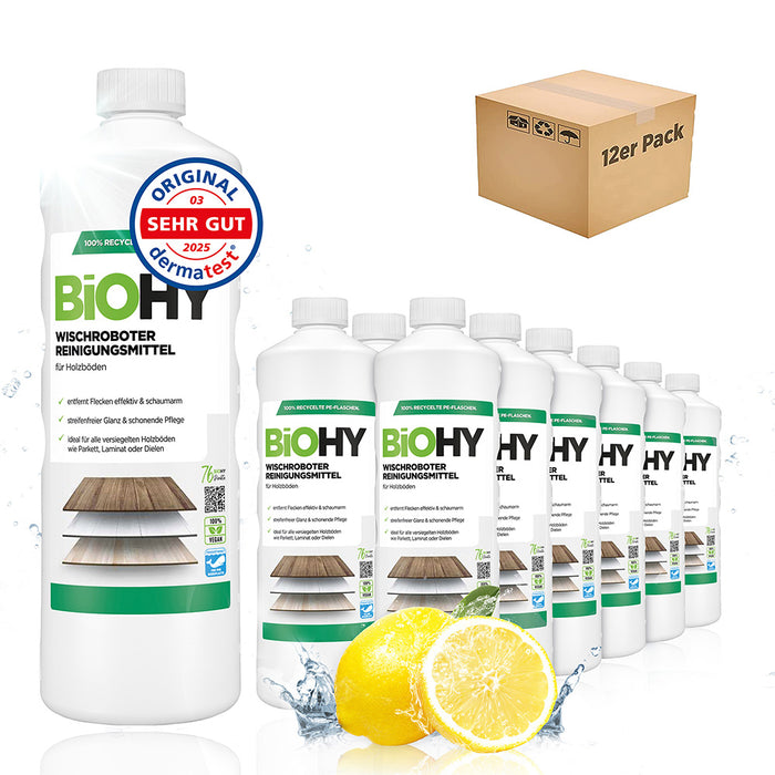 Detergente per robot di pulizia BiOHY per pavimenti in legno, detergente per robot di pulizia, detergente per pavimenti non schiumogeno, concentrato organico