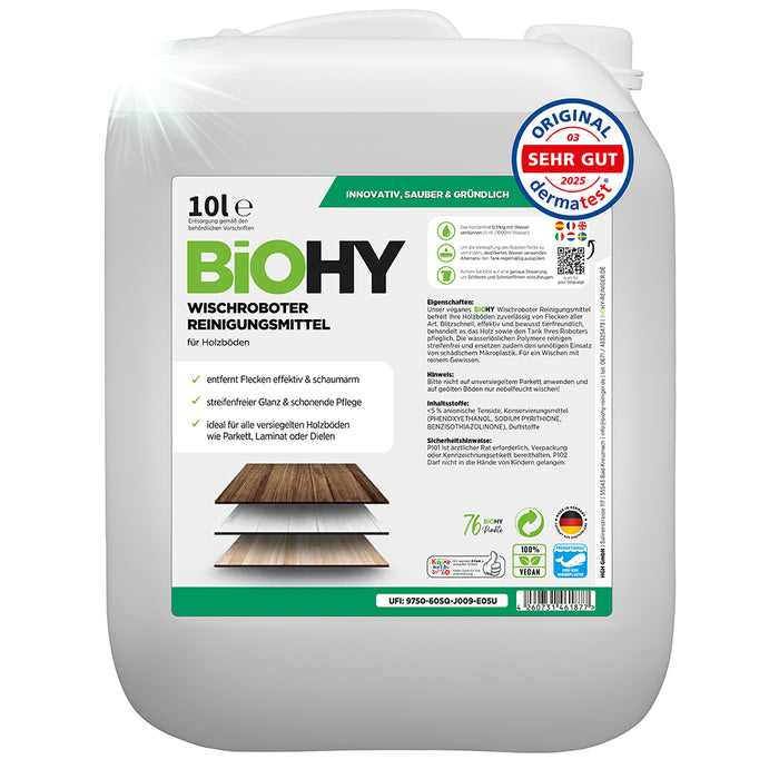 Wiper robot Cleaning agent for wooden floors, cleaner for wiping robots, non-foaming floor cleaner, organic concentrate