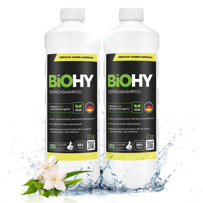 BiOHY carpet shampoo, carpet cleaner, carpet cleaning agent, carpet foam