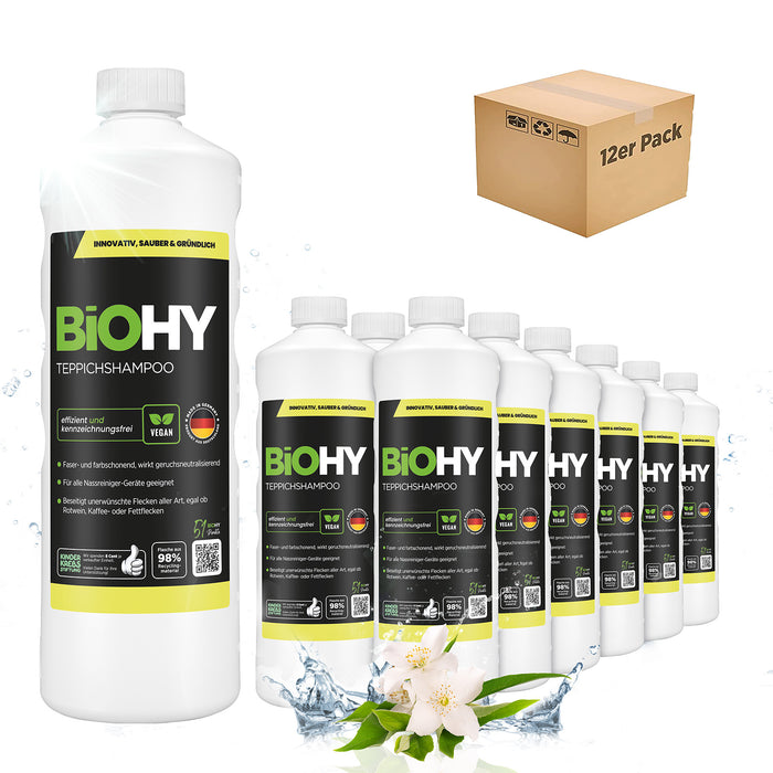 BiOHY carpet shampoo, carpet cleaner, carpet cleaning agent, carpet foam