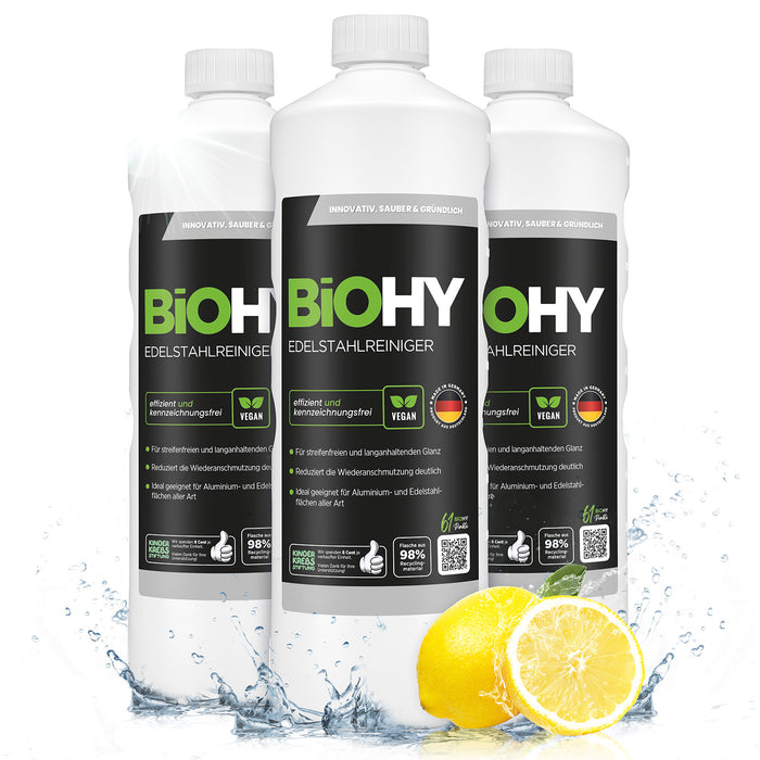 Detergente per acciaio inossidabile BiOHY, spray detergente per acciaio inossidabile, prodotto per la cura dell'acciaio inossidabile, detergente per acciaio inossidabile