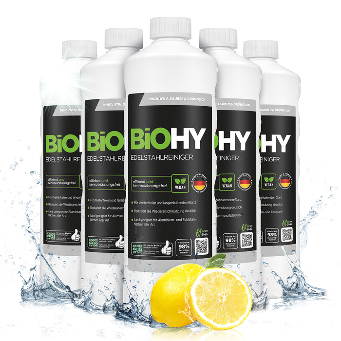 Detergente per acciaio inossidabile BiOHY, spray detergente per acciaio inossidabile, prodotto per la cura dell'acciaio inossidabile, detergente per acciaio inossidabile
