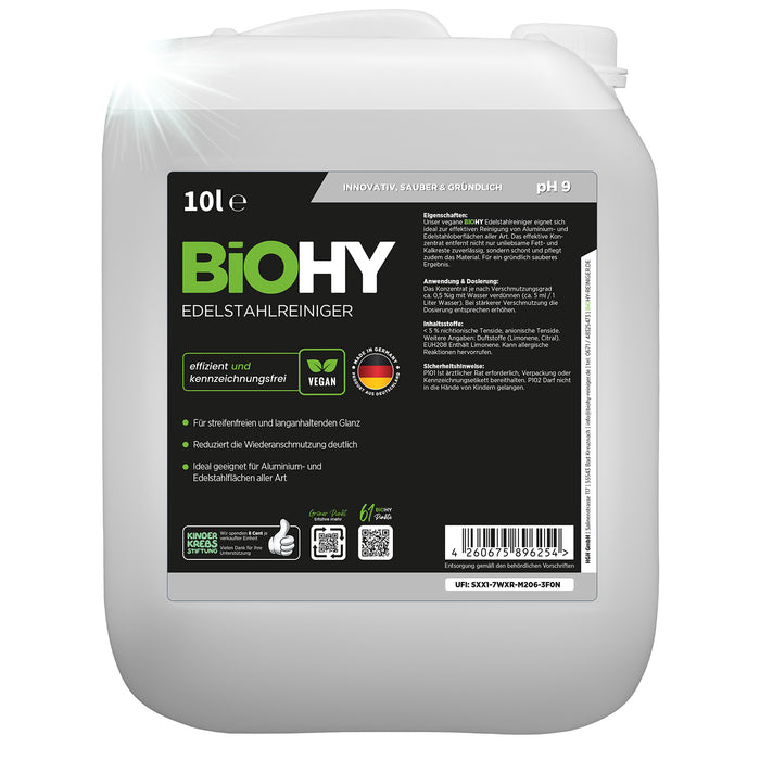 Detergente per acciaio inossidabile BiOHY, spray detergente per acciaio inossidabile, prodotto per la cura dell'acciaio inossidabile, detergente per acciaio inossidabile