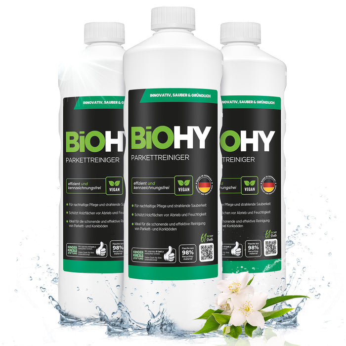 BiOHY Parkettreiniger – umweltfreundlich, vegan & Made in Germany (Anwendung)
