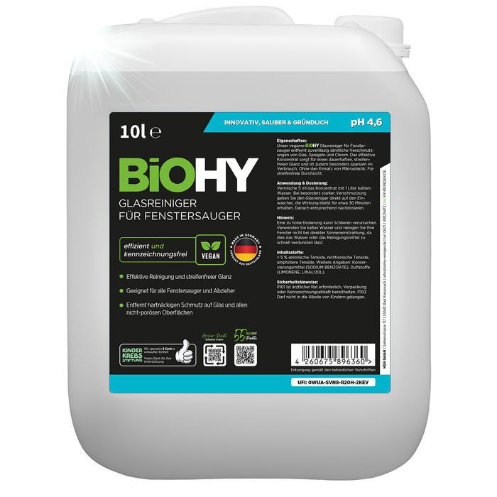 Detergente per vetri BiOHY per aspiravetri, detergenti per vetri, detergenti per vetri, lavavetri