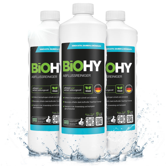 BiOHY Abflussreiniger – umweltfreundlich, vegan & Made in Germany (Produktflasche)