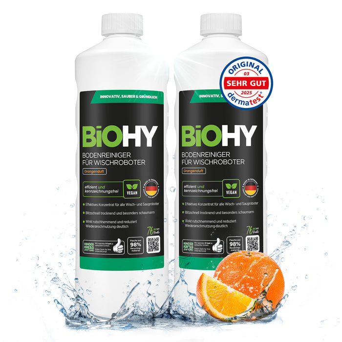 BiOHY floor cleaner for wiping robots, organic cleaner, floor wiping care, non-foaming floor cleaner