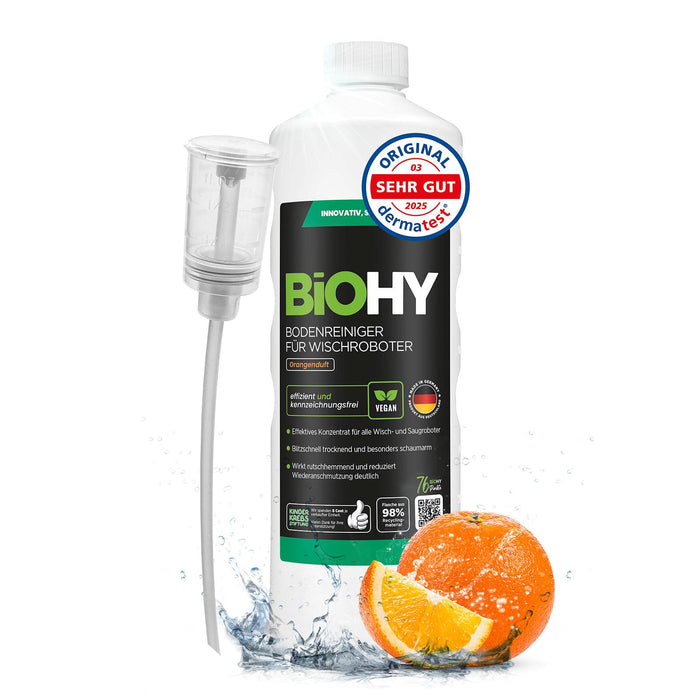 BiOHY floor cleaner for wiping robots, organic cleaner, floor wiping care, non-foaming floor cleaner