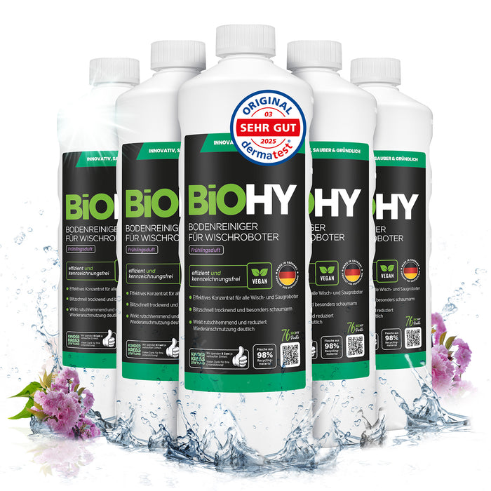 BiOHY floor cleaner for wiping robots, organic cleaner, floor wiping care, non-foaming floor cleaner