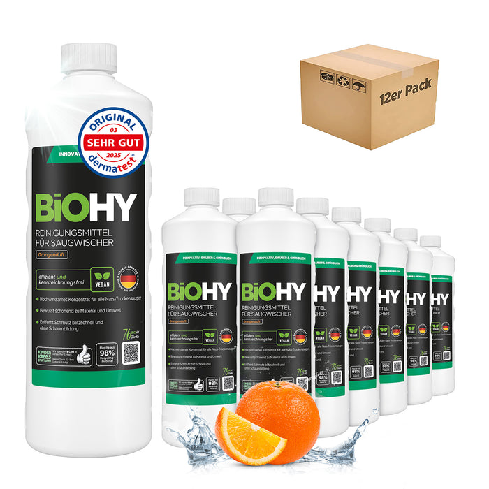 BiOHY Reiniger für Saugwischer mit Orangenduft – veganes Konzentrat für Tineco & Kärcher FC Saugwischer (Nahaufnahme)