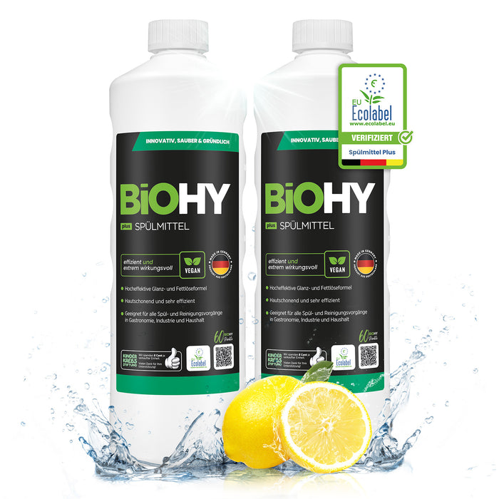 BiOHY Spülmittel Plus – umweltfreundlich, vegan & Made in Germany (Nahaufnahme)