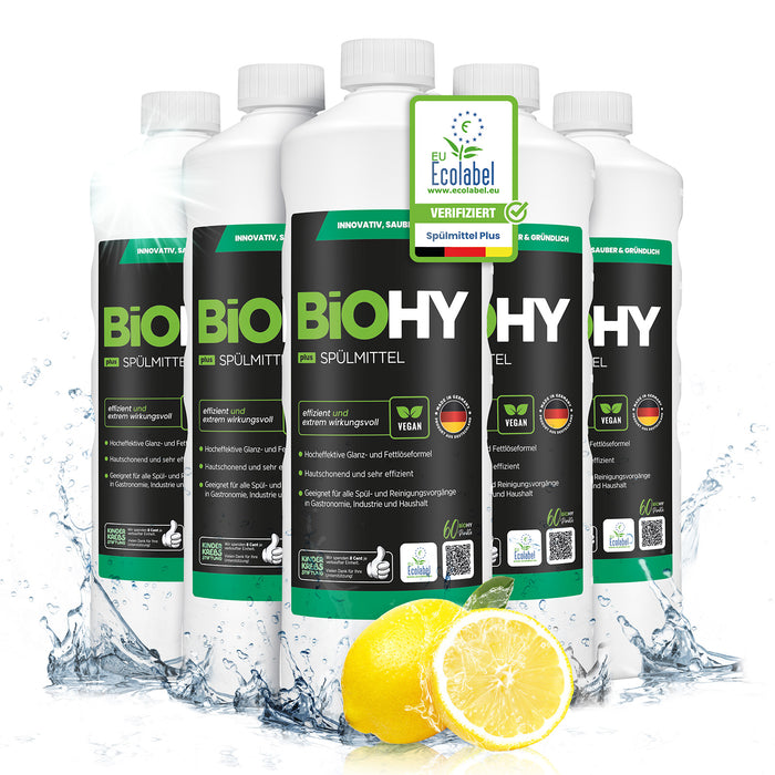 BiOHY Spülmittel Plus – umweltfreundlich, vegan & Made in Germany (im Einsatz)