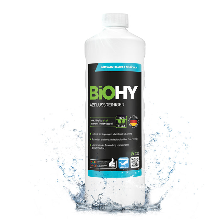 Detergente per scarichi BiOHY, scovolino, agente antitubo, concentrato