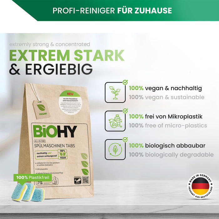Pastiglie per lavastoviglie BiOHY All-in-One, Pastiglie per lavastoviglie, Pastiglie per lavastoviglie, Pastiglie per risciacquo
