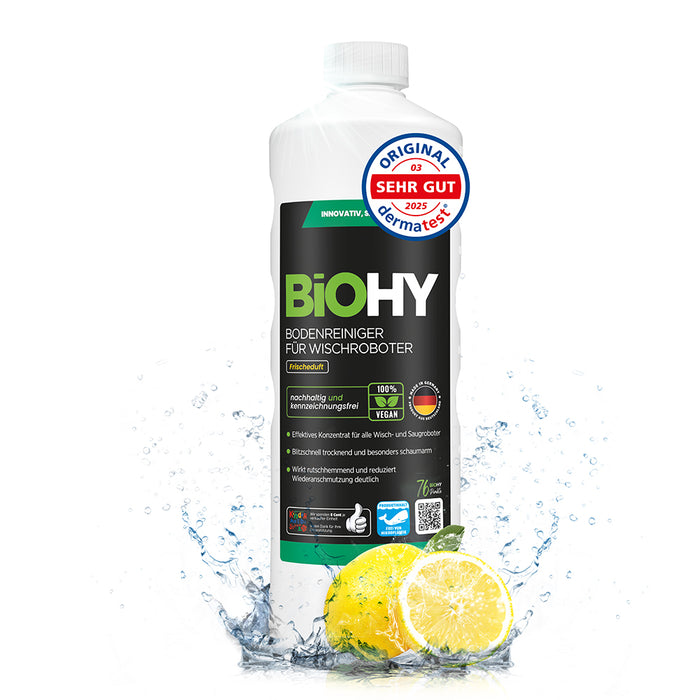 BiOHY floor cleaner for wiping robots, organic cleaner, floor wiping care, non-foaming floor cleaner