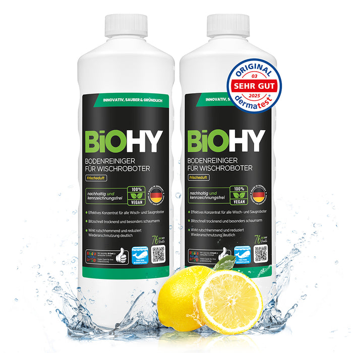BiOHY floor cleaner for wiping robots, organic cleaner, floor wiping care, non-foaming floor cleaner
