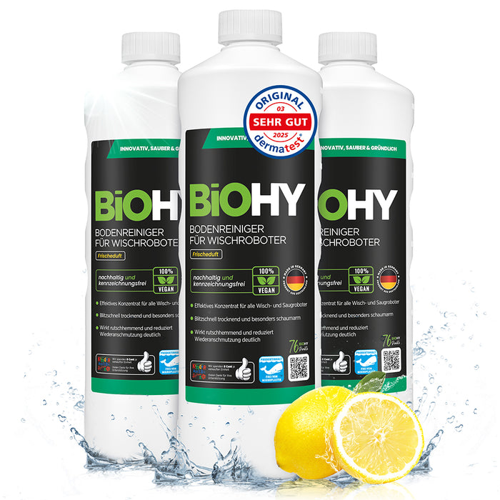 BiOHY floor cleaner for wiping robots, organic cleaner, floor wiping care, non-foaming floor cleaner