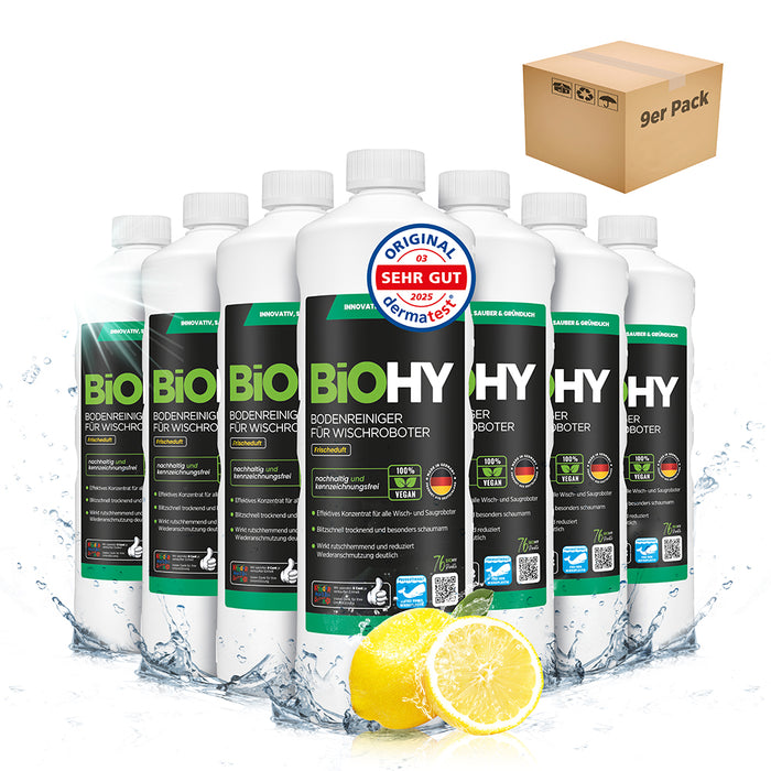 BiOHY floor cleaner for wiping robots, organic cleaner, floor wiping care, non-foaming floor cleaner