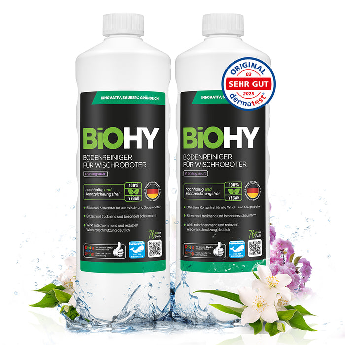 BiOHY floor cleaner for wiping robots, organic cleaner, floor wiping care, non-foaming floor cleaner