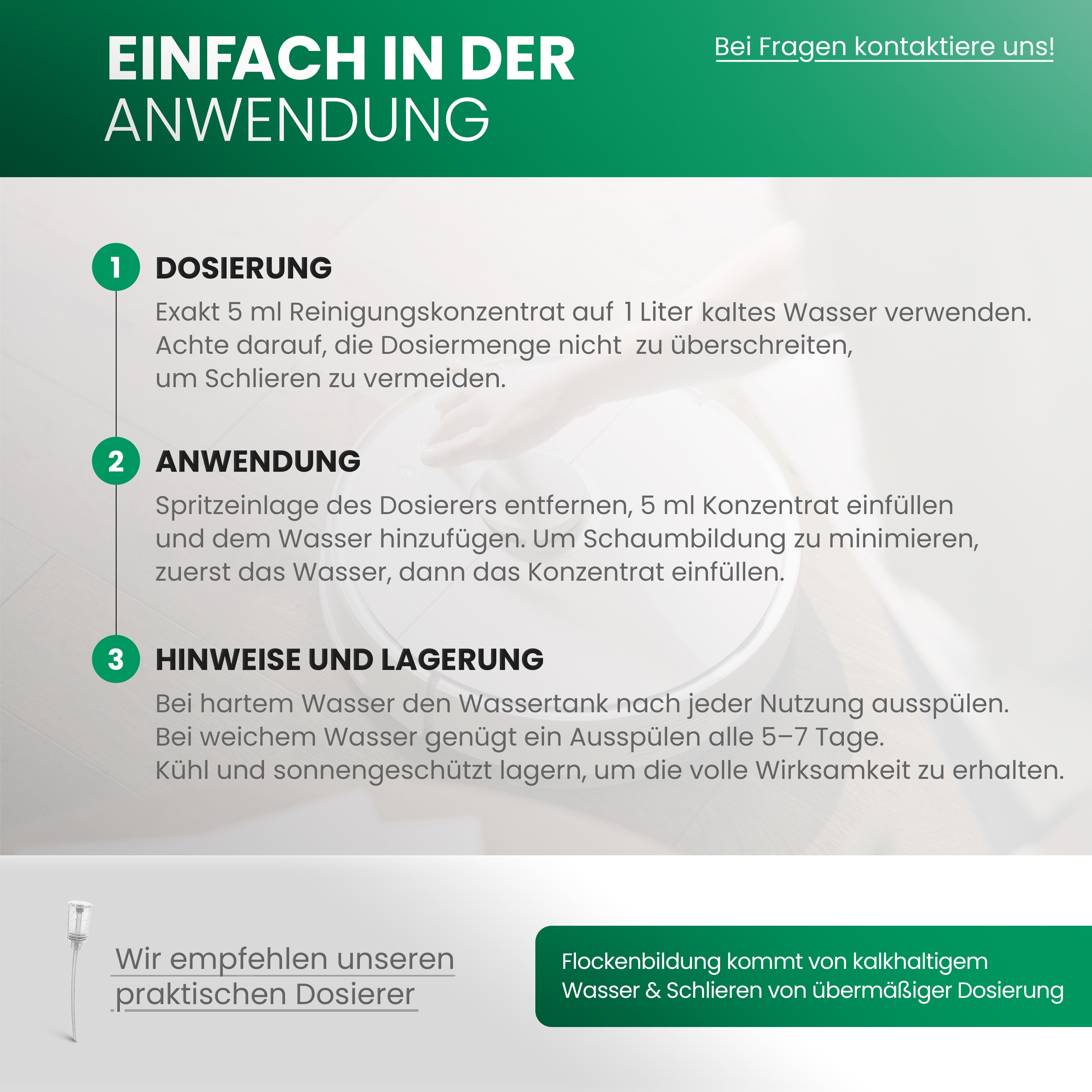 Detergente per pavimenti BiOHY per robot di pulizia, detergente organico, cura per la pulizia dei pavimenti, detergente per pavimenti non schiumogeno