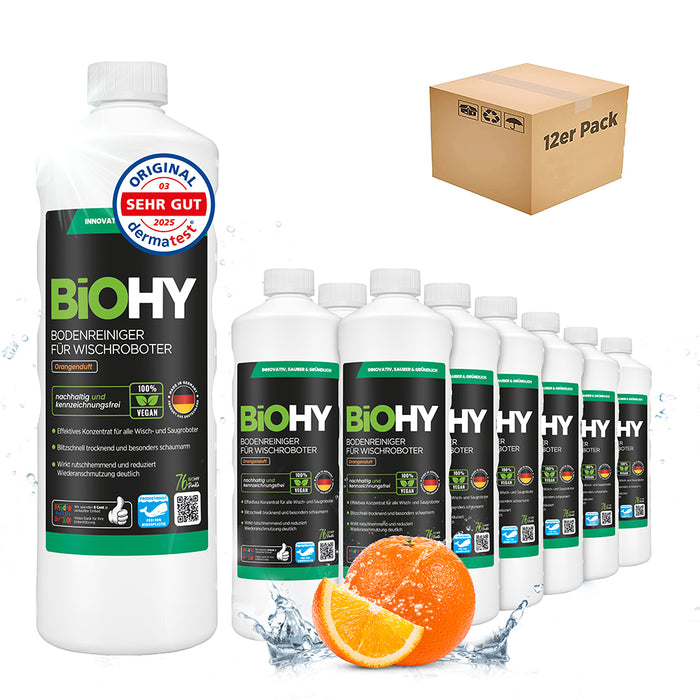 BiOHY floor cleaner for wiping robots, organic cleaner, floor wiping care, non-foaming floor cleaner