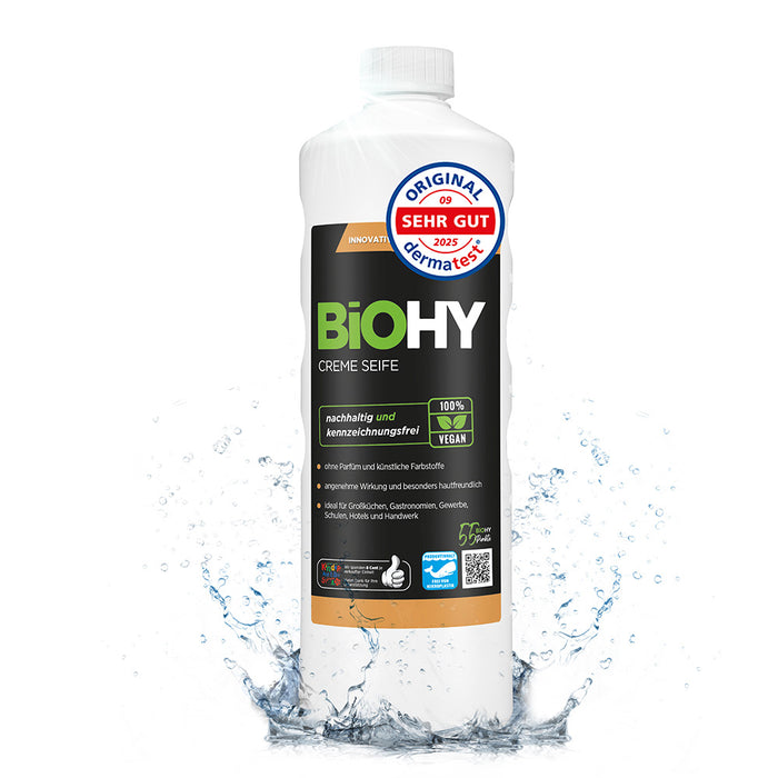 Sapone in crema BiOHY, lozione detergente delicata per la pelle, sapone per le mani senza fosfati, crema saponata idratante