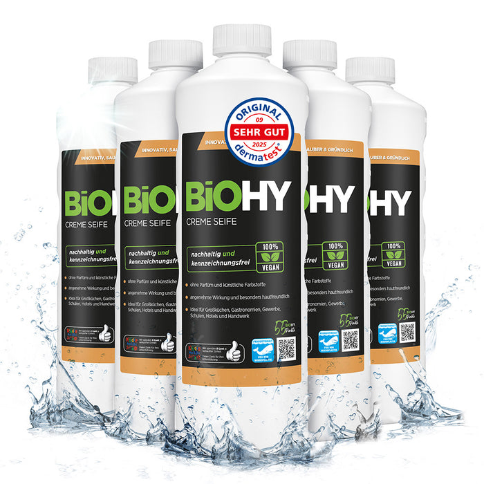 Sapone in crema BiOHY, lozione detergente delicata per la pelle, sapone per le mani senza fosfati, crema saponata idratante
