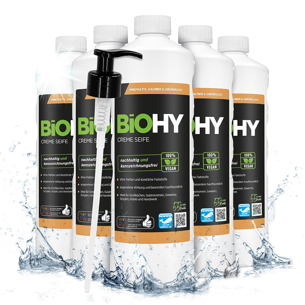 Sapone in crema BiOHY, lozione detergente delicata per la pelle, sapone per le mani senza fosfati, crema saponata idratante