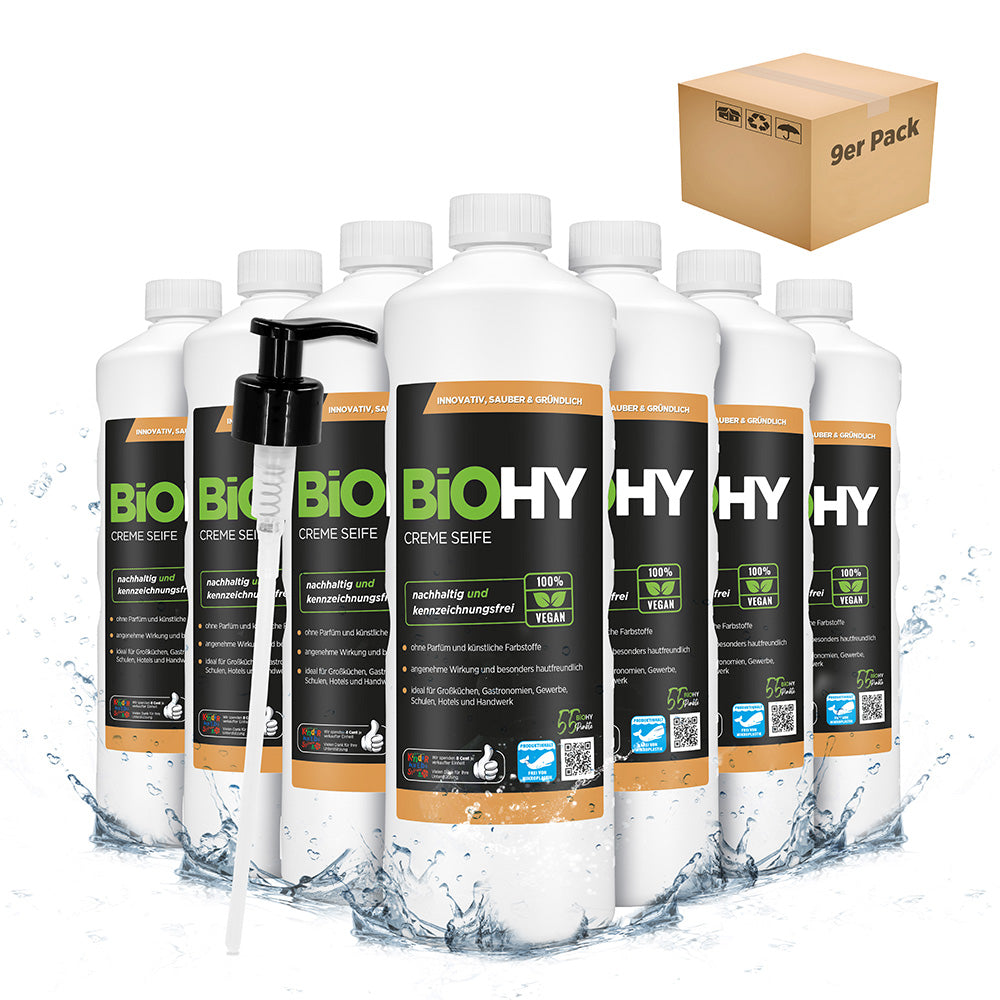 Sapone in crema BiOHY, lozione detergente delicata per la pelle, sapone per le mani senza fosfati, crema saponata idratante