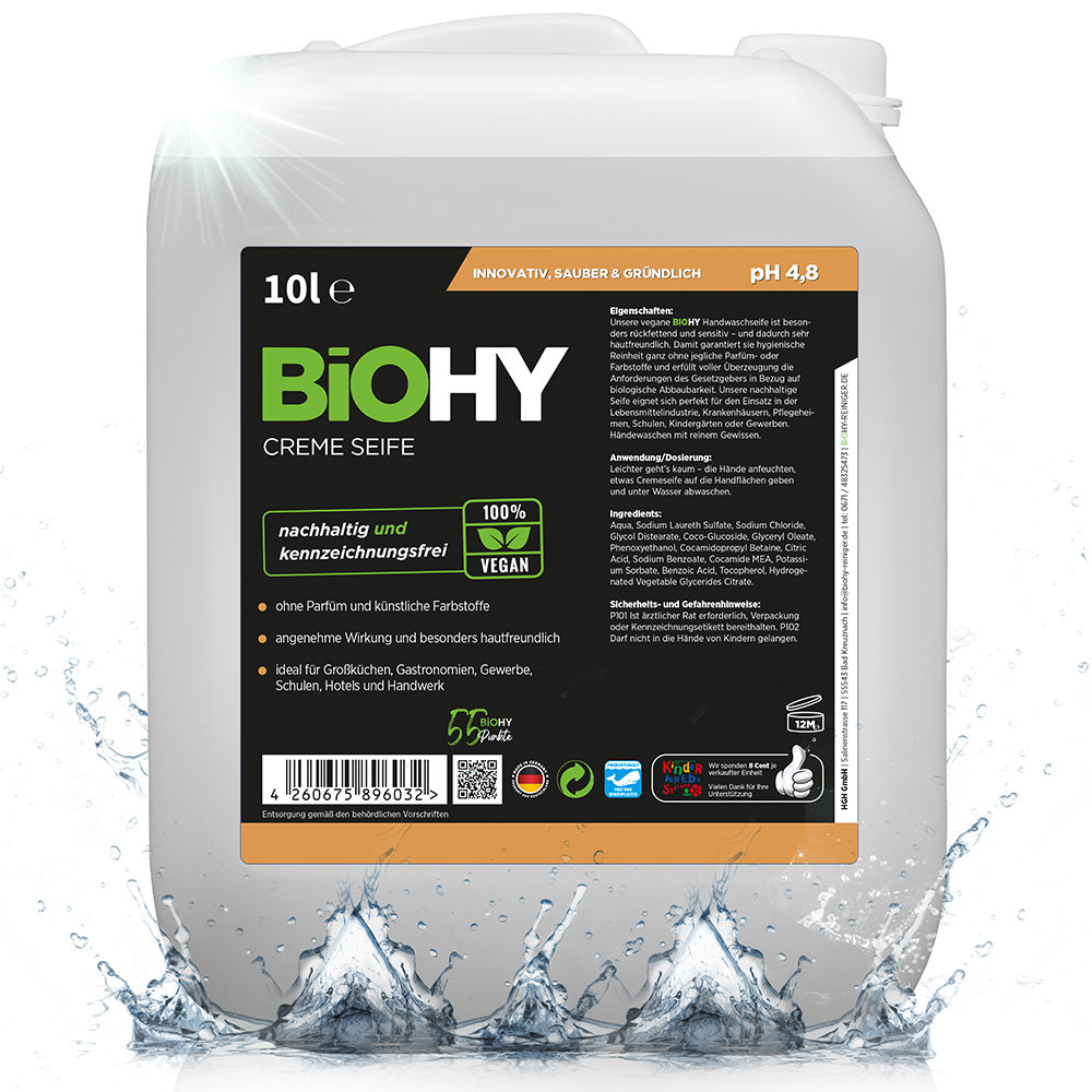 Sapone in crema BiOHY, lozione detergente delicata per la pelle, sapone per le mani senza fosfati, crema saponata idratante