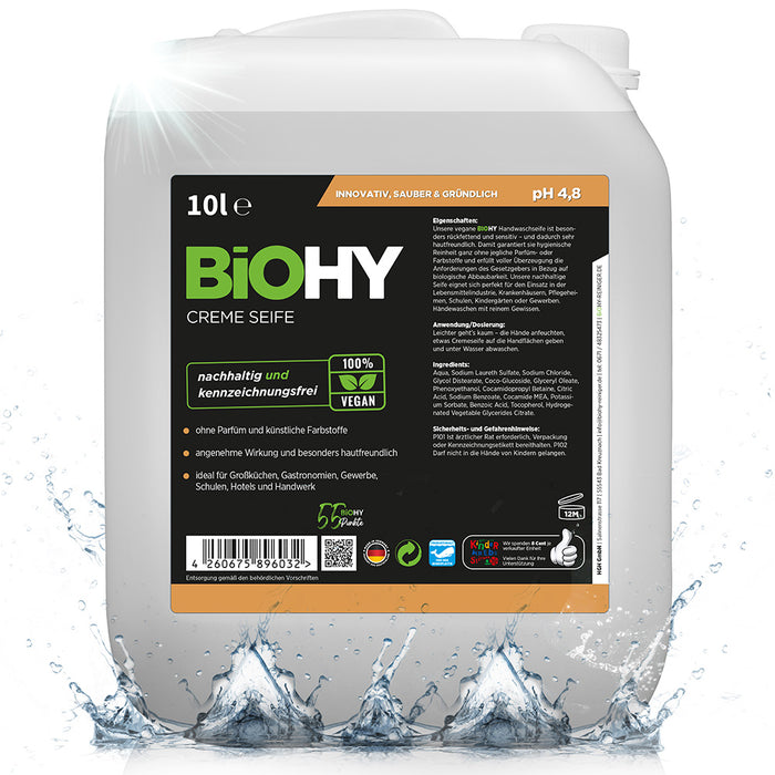 Sapone in crema BiOHY, lozione detergente delicata per la pelle, sapone per le mani senza fosfati, crema saponata idratante