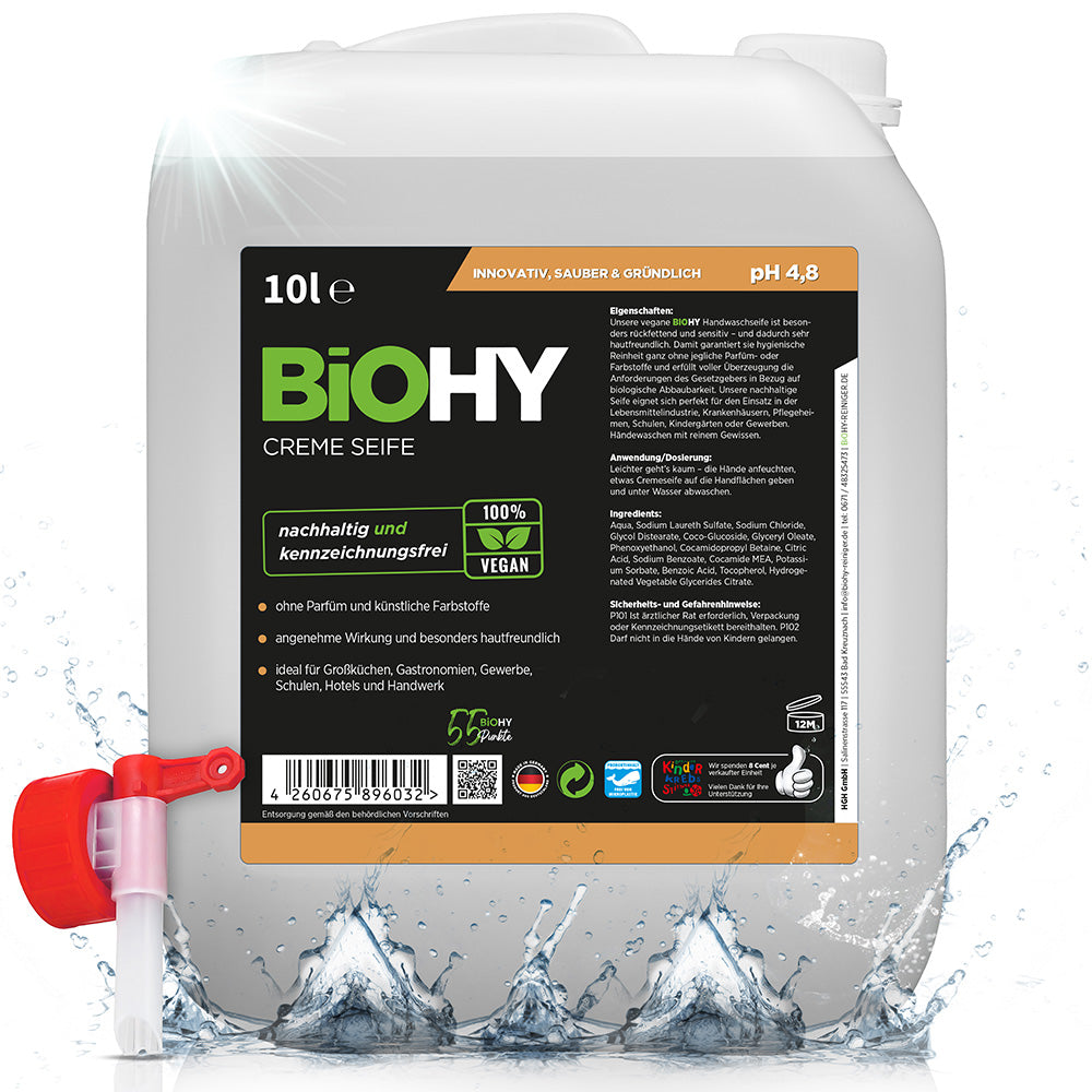 Sapone in crema BiOHY, lozione detergente delicata per la pelle, sapone per le mani senza fosfati, crema saponata idratante