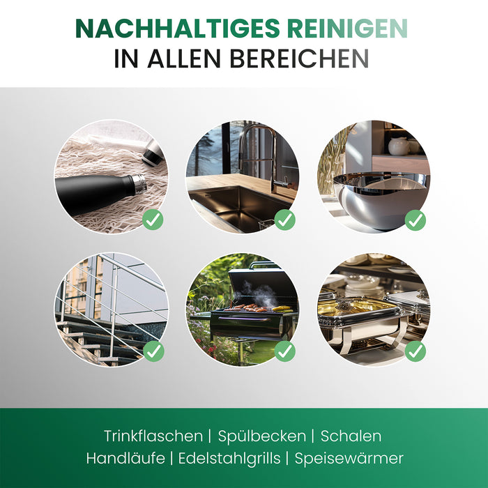 Detergente per acciaio inossidabile BiOHY, spray detergente per acciaio inossidabile, prodotto per la cura dell'acciaio inossidabile, detergente per acciaio inossidabile