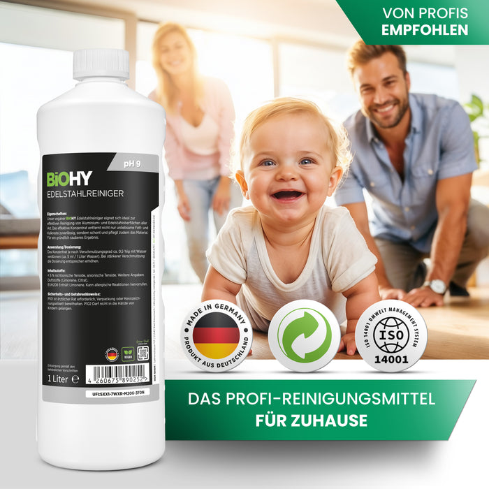 Detergente per acciaio inossidabile BiOHY, spray detergente per acciaio inossidabile, prodotto per la cura dell'acciaio inossidabile, detergente per acciaio inossidabile