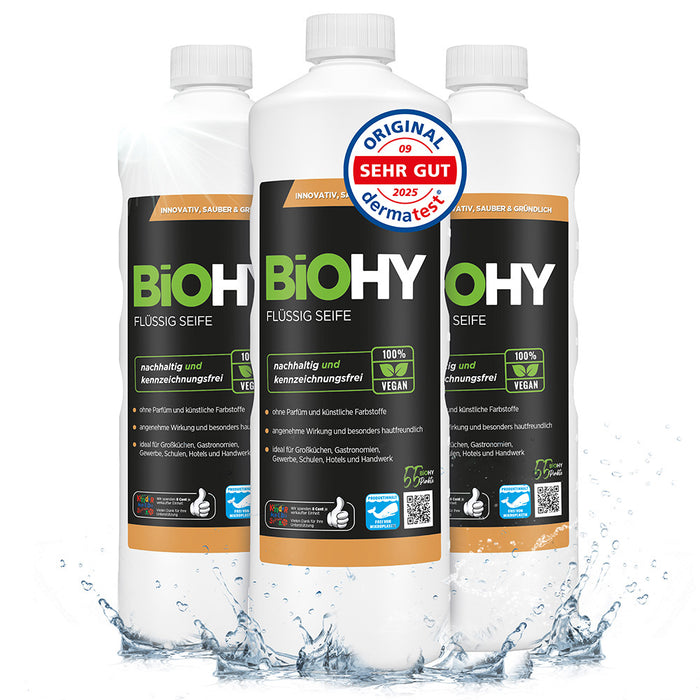 Sapone liquido BiOHY, sapone liquido per le mani, sapone per il viso, lozione detergente per pelli sensibili