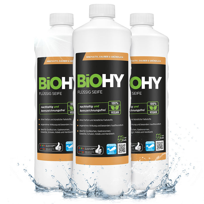 Sapone liquido BiOHY, sapone liquido per le mani, sapone per il viso, lozione detergente per pelli sensibili