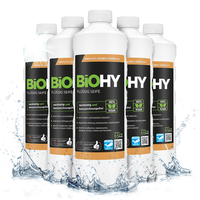 Sapone liquido BiOHY, sapone liquido per le mani, sapone per il viso, lozione detergente per pelli sensibili