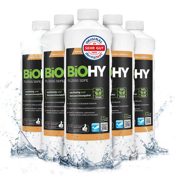 Sapone liquido BiOHY, sapone liquido per le mani, sapone per il viso, lozione detergente per pelli sensibili