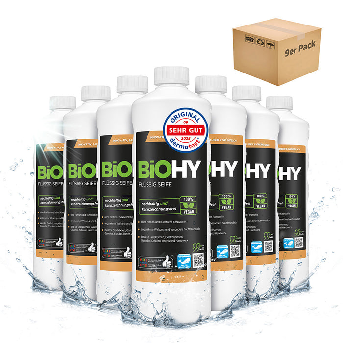 Sapone liquido BiOHY, sapone liquido per le mani, sapone per il viso, lozione detergente per pelli sensibili