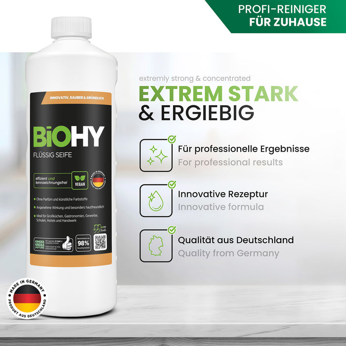 Sapone liquido BiOHY, sapone liquido per le mani, sapone per il viso, lozione detergente per pelli sensibili