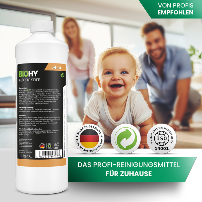 Sapone liquido BiOHY, sapone liquido per le mani, sapone per il viso, lozione detergente per pelli sensibili