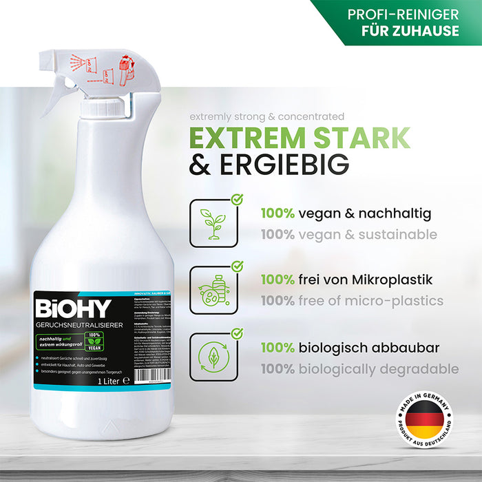 Neutralizzatore di odori BIOHY, rimozione degli odori, purificatore d'aria, killer degli odori 