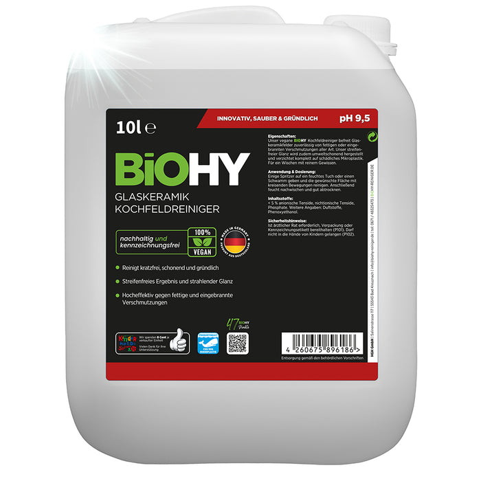 Detergente per piani cottura in vetroceramica BiOHY, detergente per piani cottura in vetroceramica, detergente per vetroceramica, detergente per fornelli