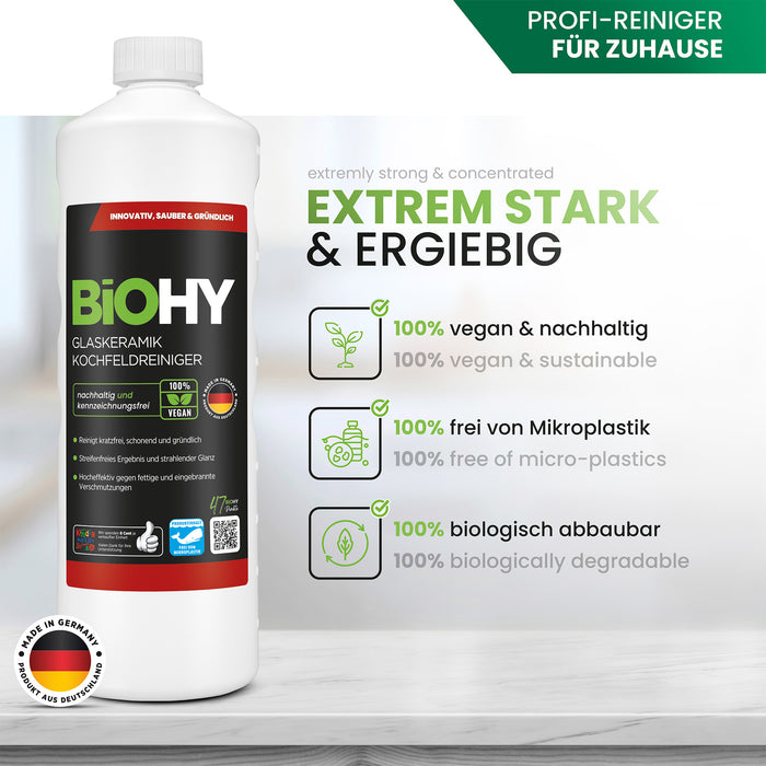 Detergente per piani cottura in vetroceramica BiOHY, detergente per piani cottura in vetroceramica, detergente per vetroceramica, detergente per fornelli