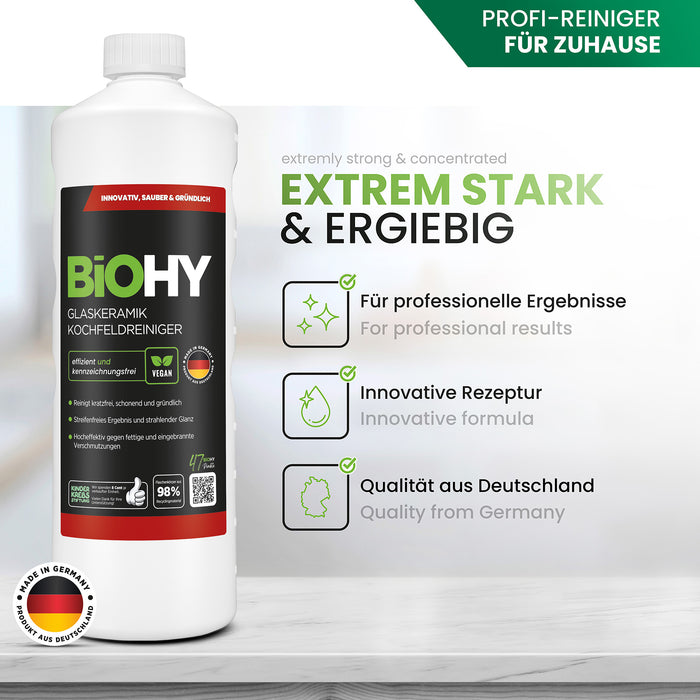 Detergente per piani cottura in vetroceramica BiOHY, detergente per piani cottura in vetroceramica, detergente per vetroceramica, detergente per fornelli