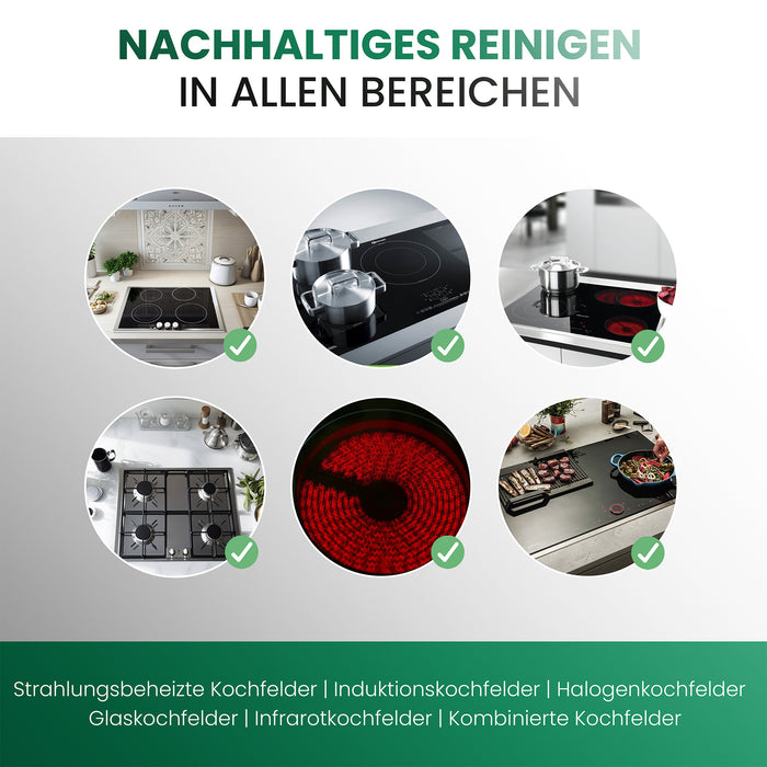 Detergente per piani cottura in ceramica BiOHY, detergente per piani cottura, detergente per vetri ceramici, concentrato, B2B